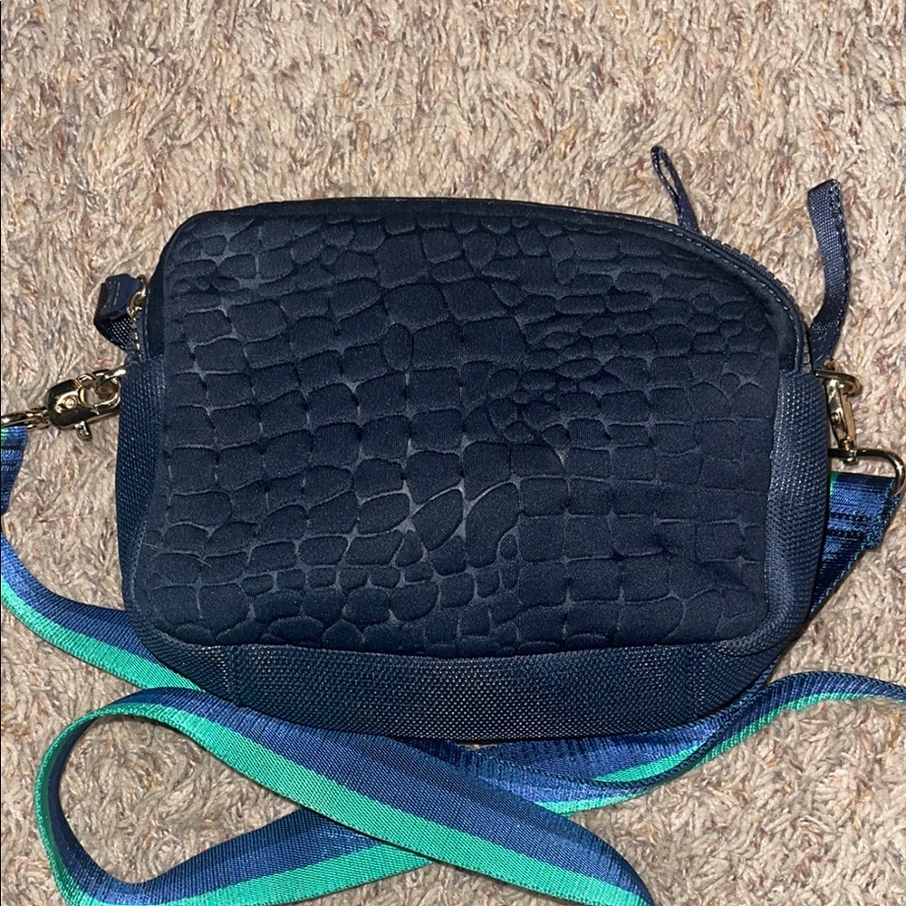 Elegant Navy Textured Crossbody Bag